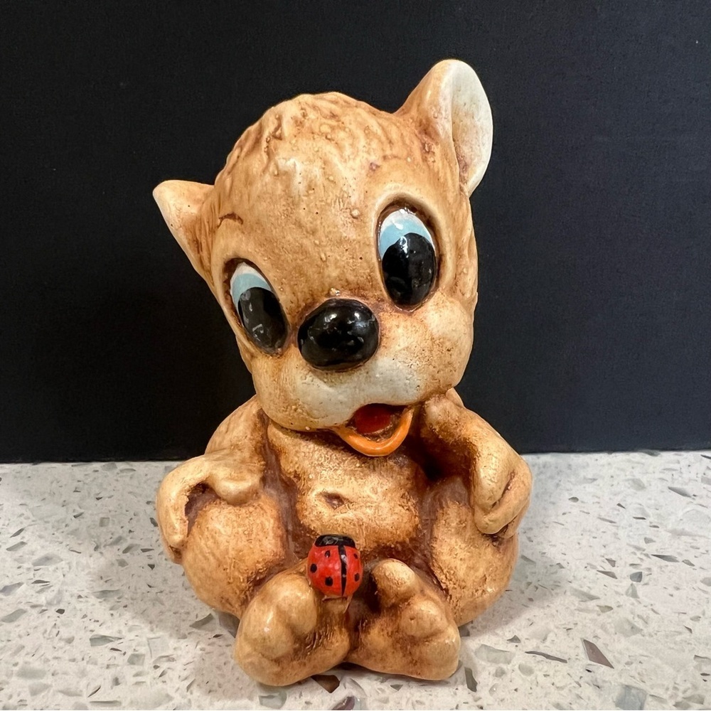 Vintage TINKER WARE Anthropomorphic "Honey" Bear w/ Ladybug Moorcraft England